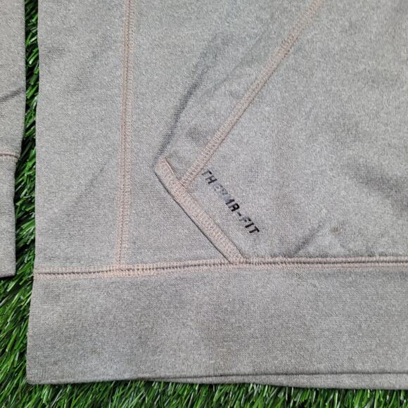 Nike Therma-FIT Hoodie Mens Large (Tagged S) Grey Spell Out Sweatshirt Y2K Style - Picture 3 of 8